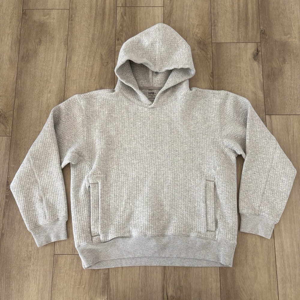 Your Personal Best YPB Textured Ribbed Popover Hoodie Gray Men's Size Medium M